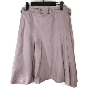 Caroll Lilac Belted Linen Skirt Size T42 / US 10